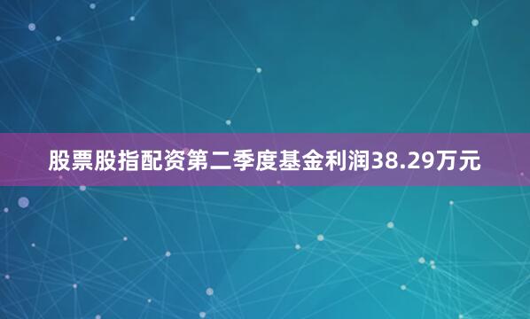 股票股指配资第二季度基金利润38.29万元